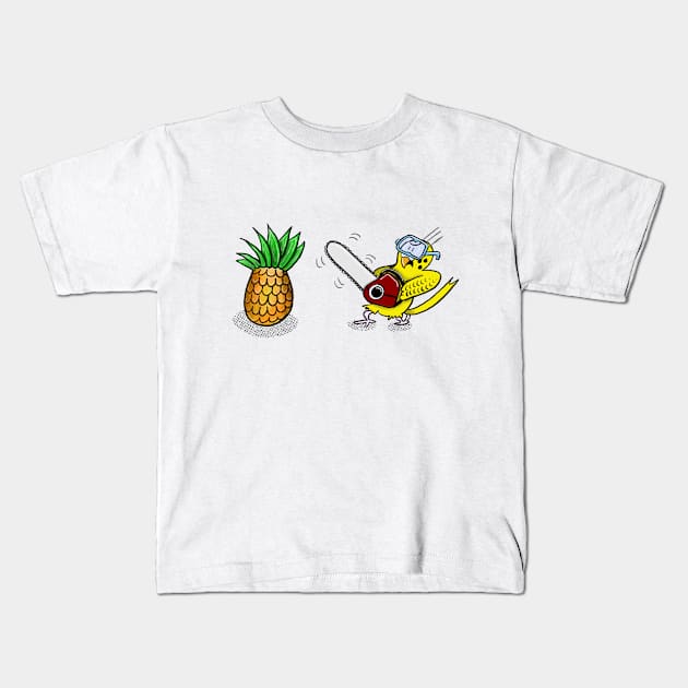 Never Half Ass Anything - Funny Budgie Art Kids T-Shirt by Hallo Molly